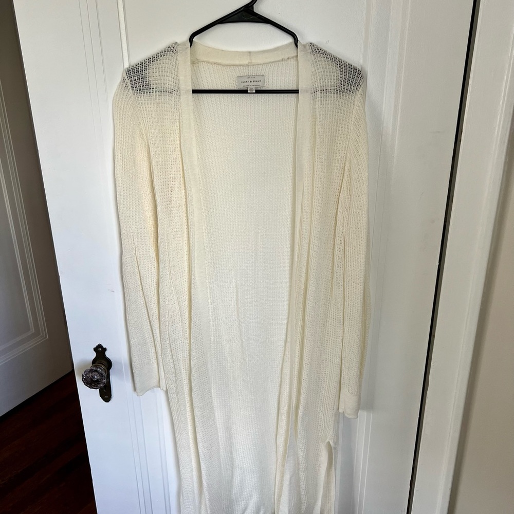 Lucky Brand duster style sweater, lightweight layering piece